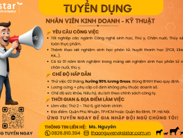 TUYỂN DỤNG NHÂN VIÊN SALES - KỸ THUẬT 
